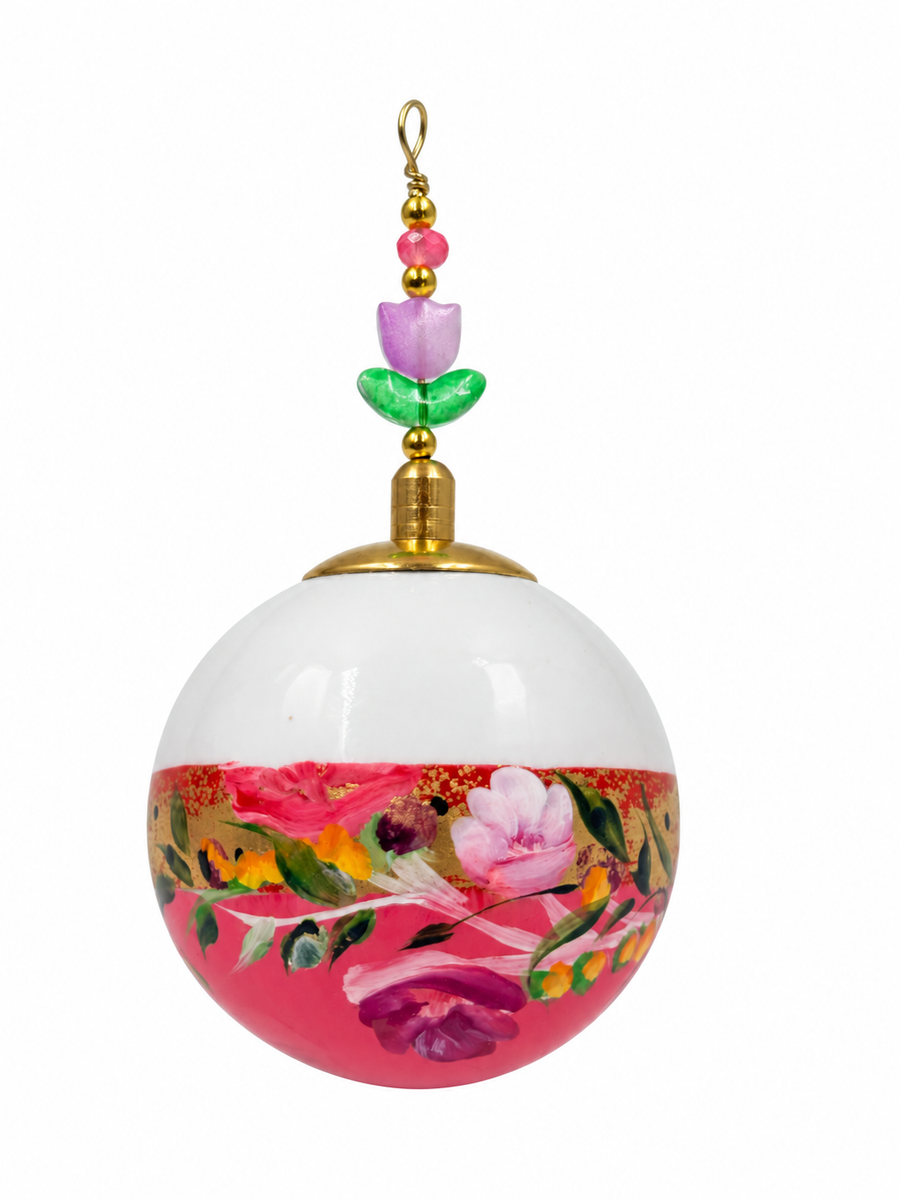 Boules de Noël fleurs avec perles