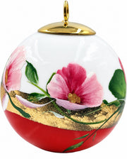 Boule de Noël fleurs réf. 04, fleurs roses, dessous rouge, vue 2