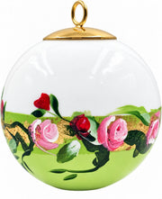 Boule de Noël fleurs réf. 05, petites roses, dessous vert clair, vue 3