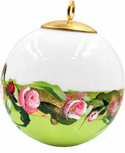 Boule de Noël fleurs réf. 05, petites roses, dessous vert clair, vue 4
