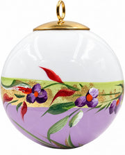 Boule de Noël fleurs réf. 06, fleurs violettes, dessous mauve, vue 2