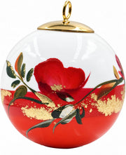 Boule de Noël fleurs réf. 10, fleurs rouges, dessous rouge orangé, vue 3