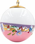 Boule de Noël fleurs réf. 12, fleurs bleues et blanches, dessous rose, vue 1