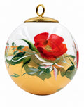 Boule de Noël fleurs réf. 13, fleurs rouges, dessous jaune, vue 1