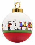 Les Musiciens — Boule de Noël personnalisée — dessous rouge, porcelaine peinte à la main