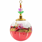 Boule de Noël en porcelaine avec perles, 5 cm, corail et fleurs mauves, référence 01, vue 4