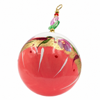 Boule de Noël en porcelaine avec perles, 5 cm, corail et fleurs mauves, référence 01, vue 5
