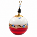 Boule de Noël en porcelaine avec perles 5 cm, petites fleurs bleues et rouge, référence 24, vue 1