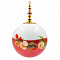 Boule de Noël artisanale personnalisable 6,5 cm, référence 20, vue 3 — Fleurs blanches sur rose