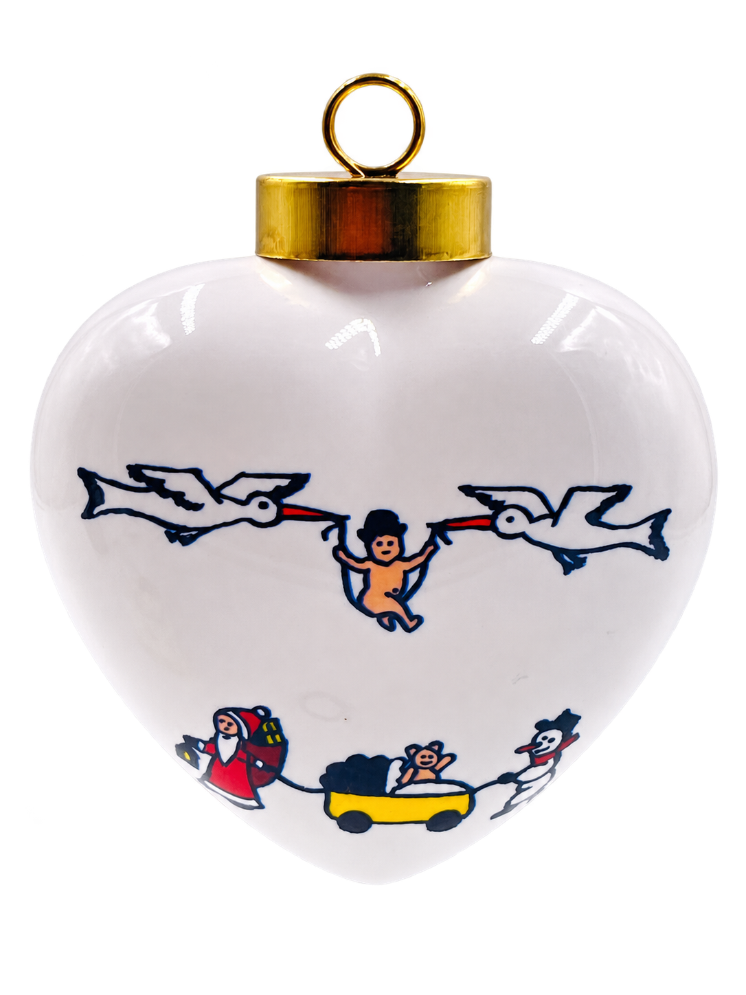 Cœur de naissance en porcelaine — recto détouré