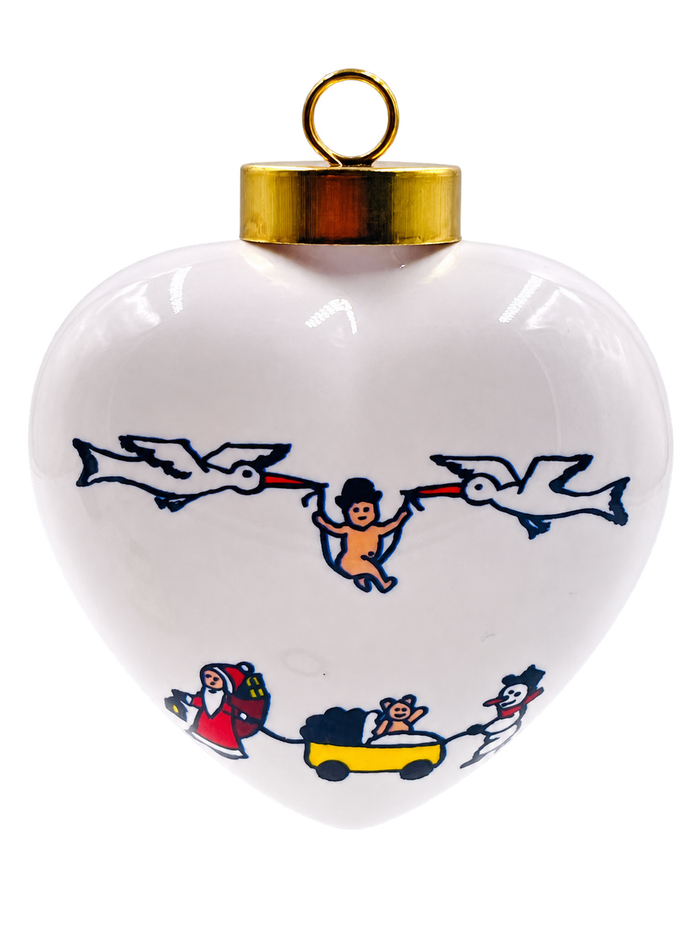 Cœur de naissance en porcelaine — recto détouré