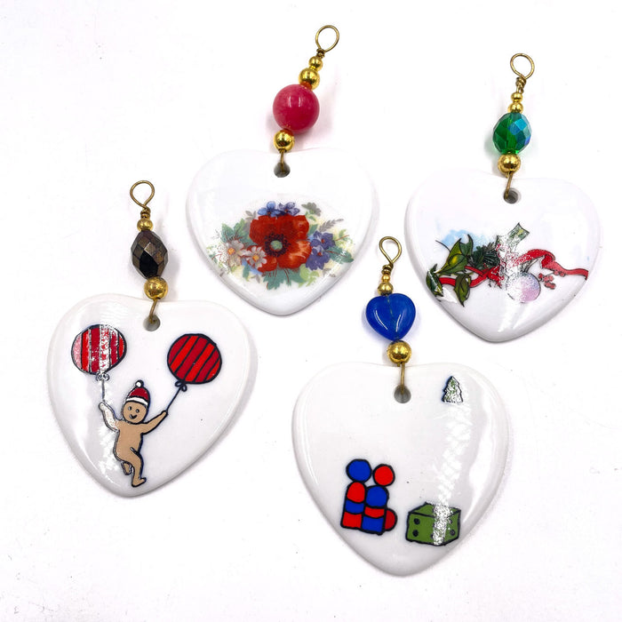 Cœurs en porcelaine — Lot de 4 — 01 — vue 1