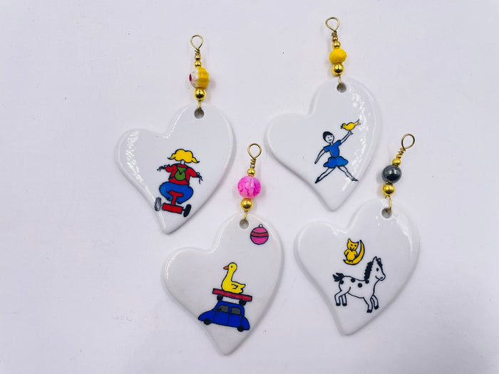 Cœurs en porcelaine — Lot de 4 — 02 — vue 1