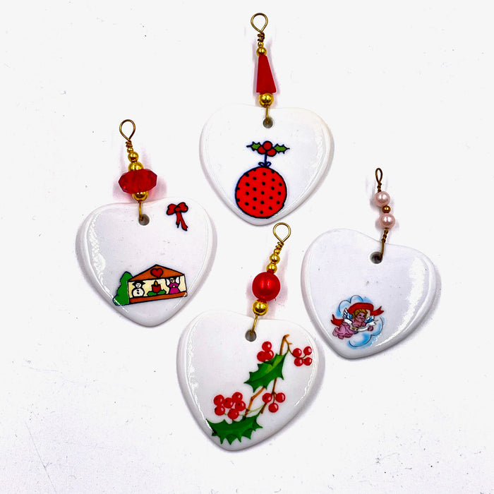 Cœurs en porcelaine — Lot de 4 — 05 — vue 1