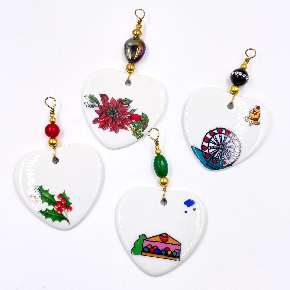 Cœurs en porcelaine — Lot de 4 — 06 — vue 1