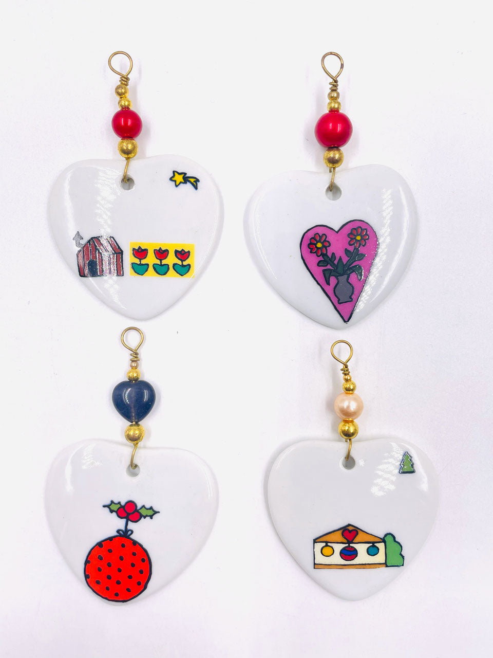 Cœurs en porcelaine — Lot de 4 — 10 — vue 1