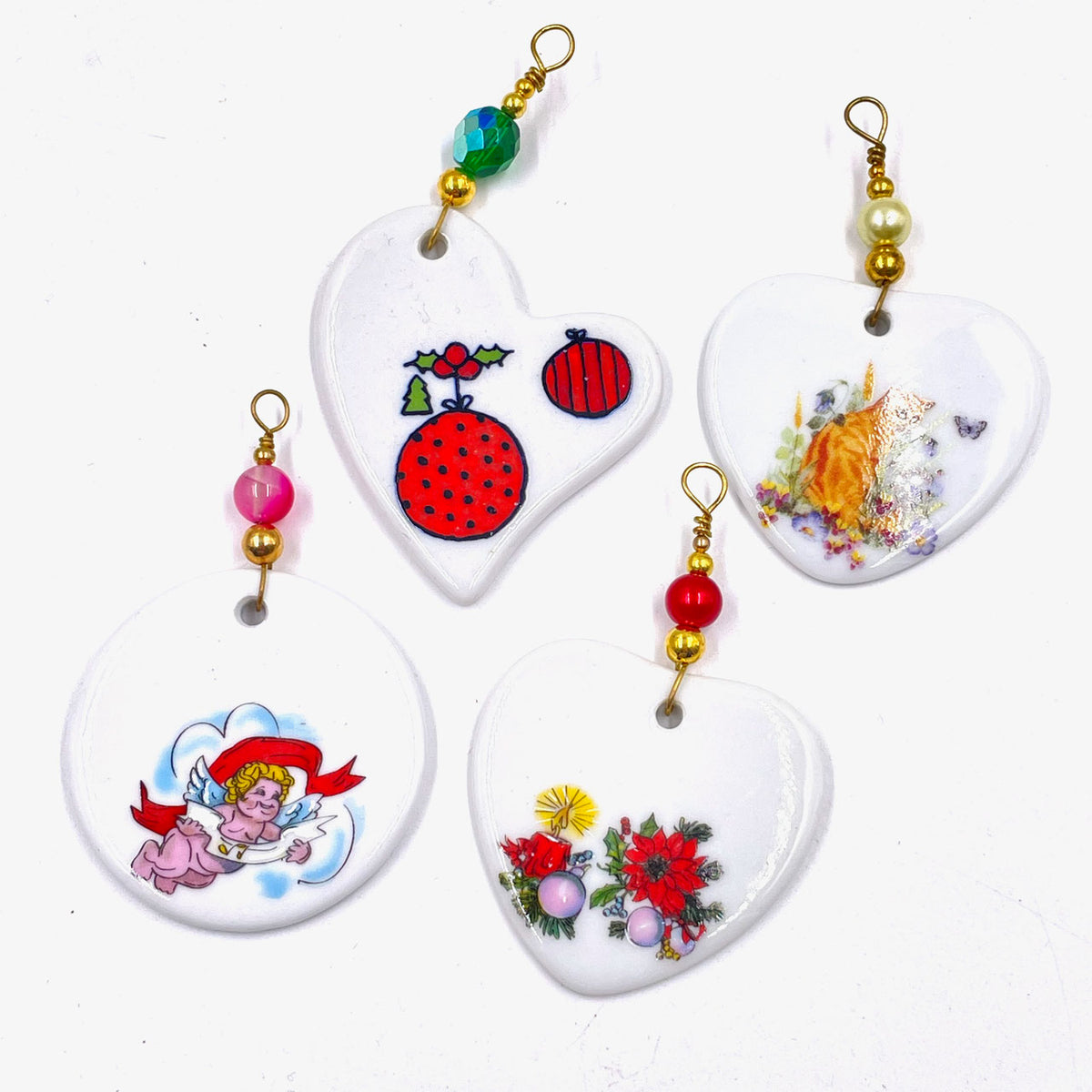 Cœurs en porcelaine — Lot de 4 — 15 — vue 1