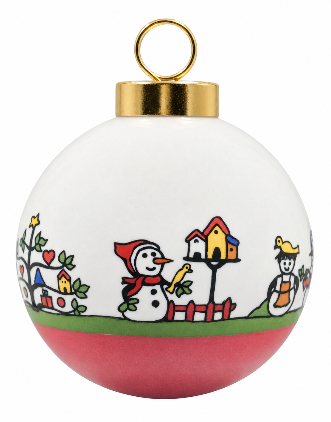 Farandole bonhomme de neige — Boule de Noël 6 cm