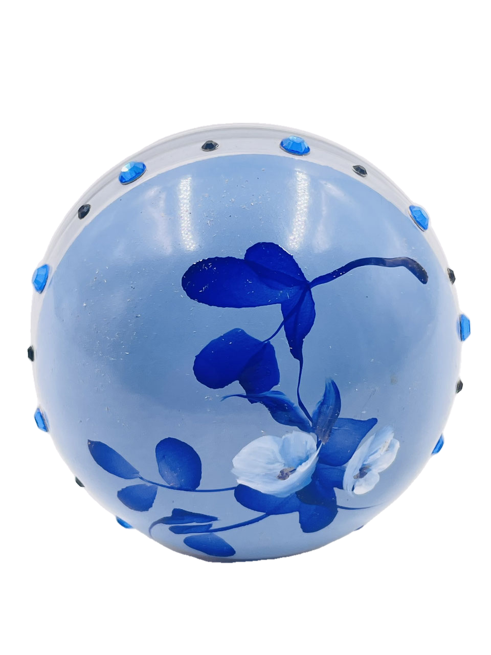 Boule de Noël fleurs avec perles — 7 cm — Réf. A01 — vue 4