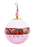 Boule de Noël fleurs avec perles — 7 cm — Réf. A03 — vue 1