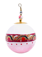 Boule de Noël fleurs avec perles — 7 cm — Réf. A03 — vue 1