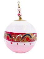 Boule de Noël fleurs avec perles — 7 cm — Réf. A03 — vue 3