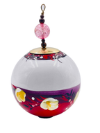 Boule de Noël fleurs avec perles — 7 cm — Réf. A04 — vue 1