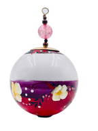 Boule de Noël fleurs avec perles — 7 cm — Réf. A04 — vue 3
