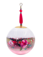 Boule de Noël fleurs avec perles — 7 cm — Réf. A05 — vue 1