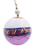 Boule de Noël fleurs avec perles — 7 cm — Réf. A06 — vue 2