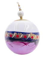 Boule de Noël fleurs avec perles — 7 cm — Réf. A06 — vue 3