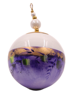 Boule de Noël fleurs avec perles — 7 cm — Réf. A07 — vue 1