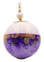 Boule de Noël fleurs avec perles — 7 cm — Réf. A07 — vue 2