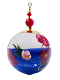 Boule de Noël fleurs avec perles — 7 cm — Réf. A10 — vue 1