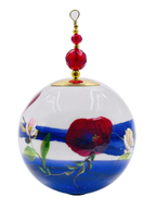 Boule de Noël fleurs avec perles — 7 cm — Réf. A10 — vue 2