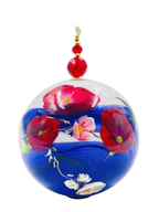 Boule de Noël fleurs avec perles — 7 cm — Réf. A10 — vue 3