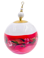 Boule de Noël fleurs avec perles — 7 cm — Réf. A11 — vue 3