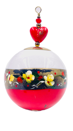 Boule de Noël fleurs avec perles — 7 cm — Réf. A13 — vue 1