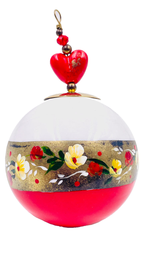Boule de Noël fleurs avec perles — 7 cm — Réf. A13 — vue 3