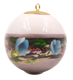 Boule de Noël fleurs avec perles — 7 cm — Réf. A17 — vue 1