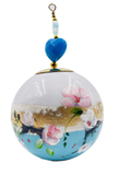 Boule de Noël fleurs avec perles — 7 cm — Réf. A18 — vue 1