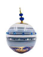 Boule de Noël fleurs avec perles — 7 cm — Réf. A19 — vue 1