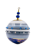 Boule de Noël fleurs avec perles — 7 cm — Réf. A19 — vue 3