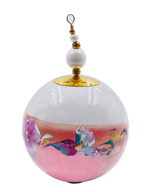 Boule de Noël fleurs avec perles — 7 cm — Réf. A23 — vue 1