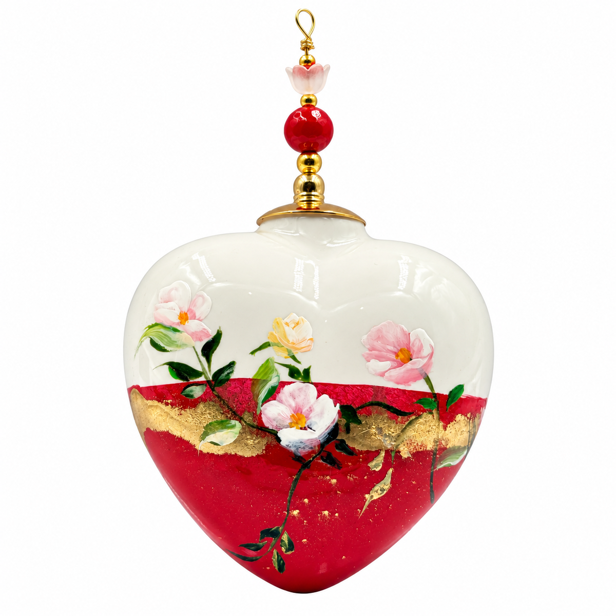 Cœur de Noël fleurs personnalisable — Réf. 01 — autre face