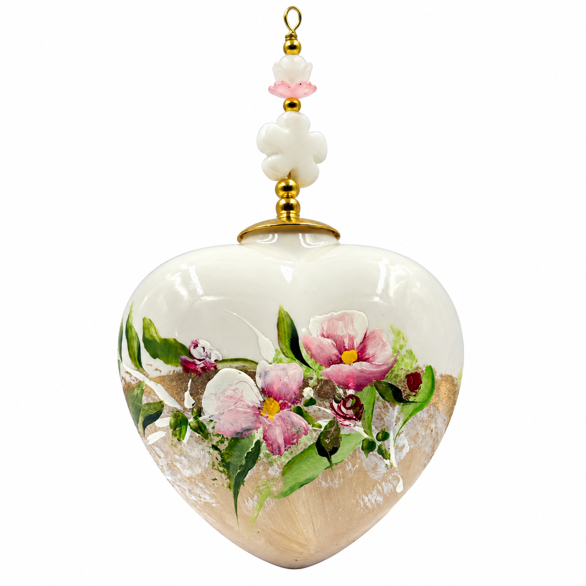 Cœur de Noël fleurs personnalisable — Réf. 02