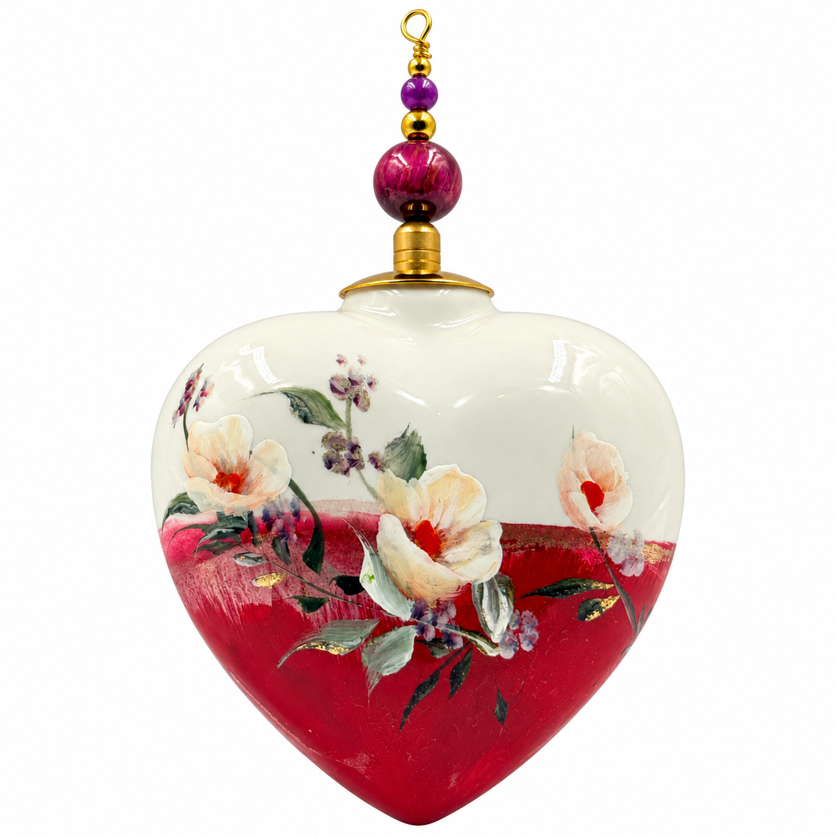 Cœur de Noël fleurs personnalisable — Réf. 08 — face principale