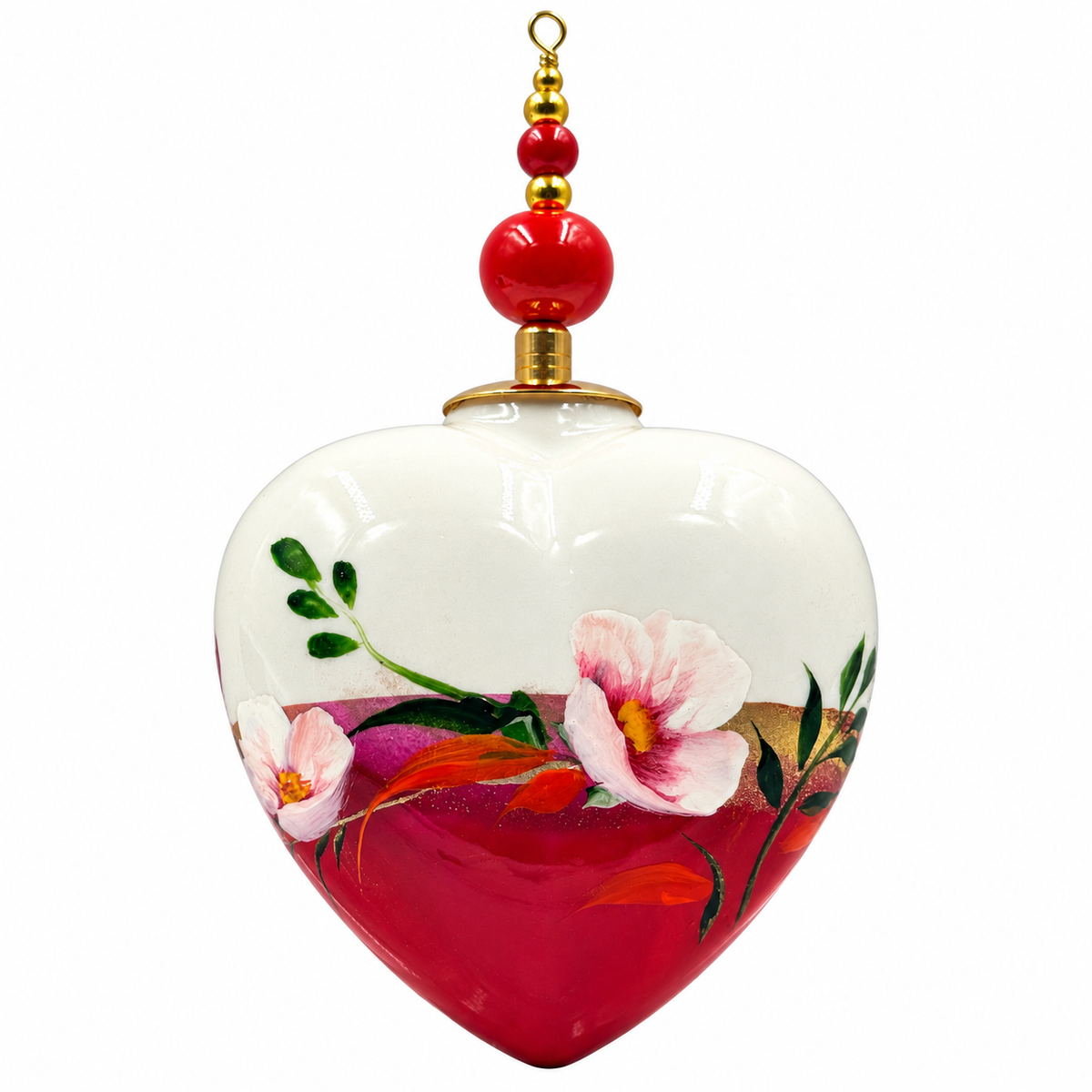 Cœur de Noël fleurs personnalisable — Réf. 13 — face principale