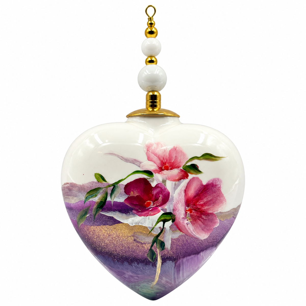 Cœur de Noël fleurs personnalisable — Réf. 18 — autre face