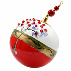 Boule de Noël en porcelaine avec perles et strass 8 cm, référence 01, vue complémentaire 1